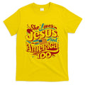 Retro She Loves Jesus And America Too 4th Of July Usa T-Shirt