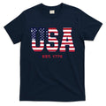 Retro Usa Flag Est. 1776 4th Of July Graphic American Flag T-Shirt
