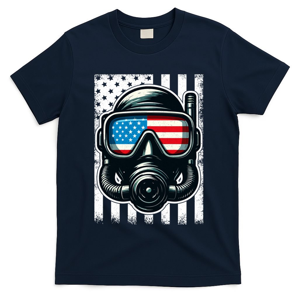 Scuba Diving Flag Patriotic Usa 4th Of July Vintage Cool Gift T-Shirt