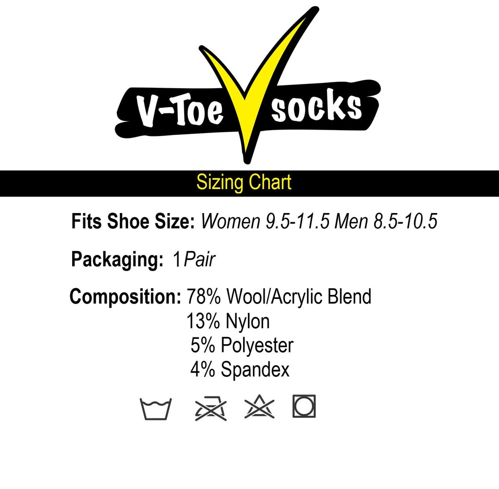 V-Toe Wool  Light Grey Casual or Hiking Flip-Flop Tabi Big Toe Chaco Socks