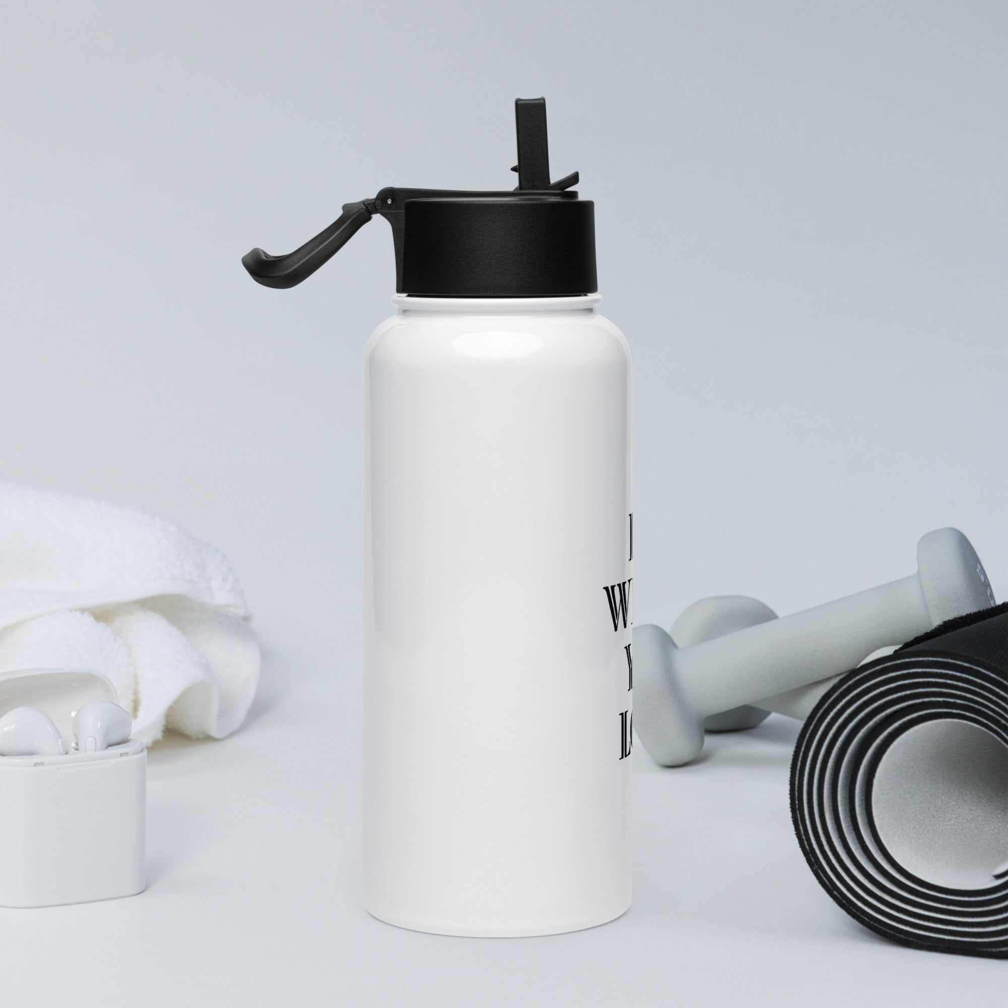 Stainless steel water bottle with a straw lid - L2N2