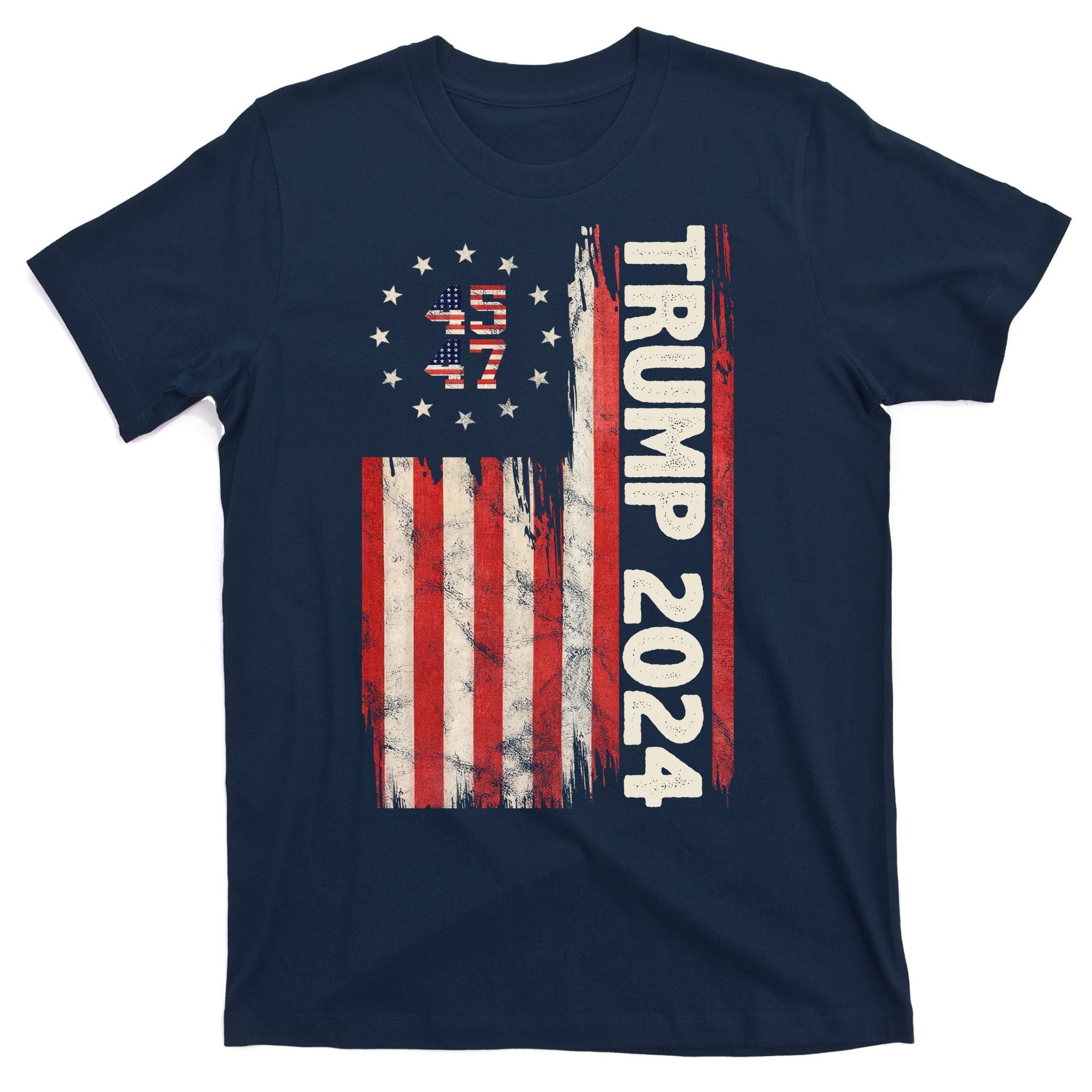 Trump 2024 Election 45 47 Vintage American Flag T-Shirt