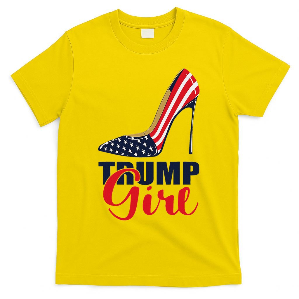 Trump Girl Stilettos High Heel American Flag Trump 2024 T-Shirt