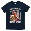 Trump Make 4th Of July Great Again Drinking Beer Funny T-Shirt