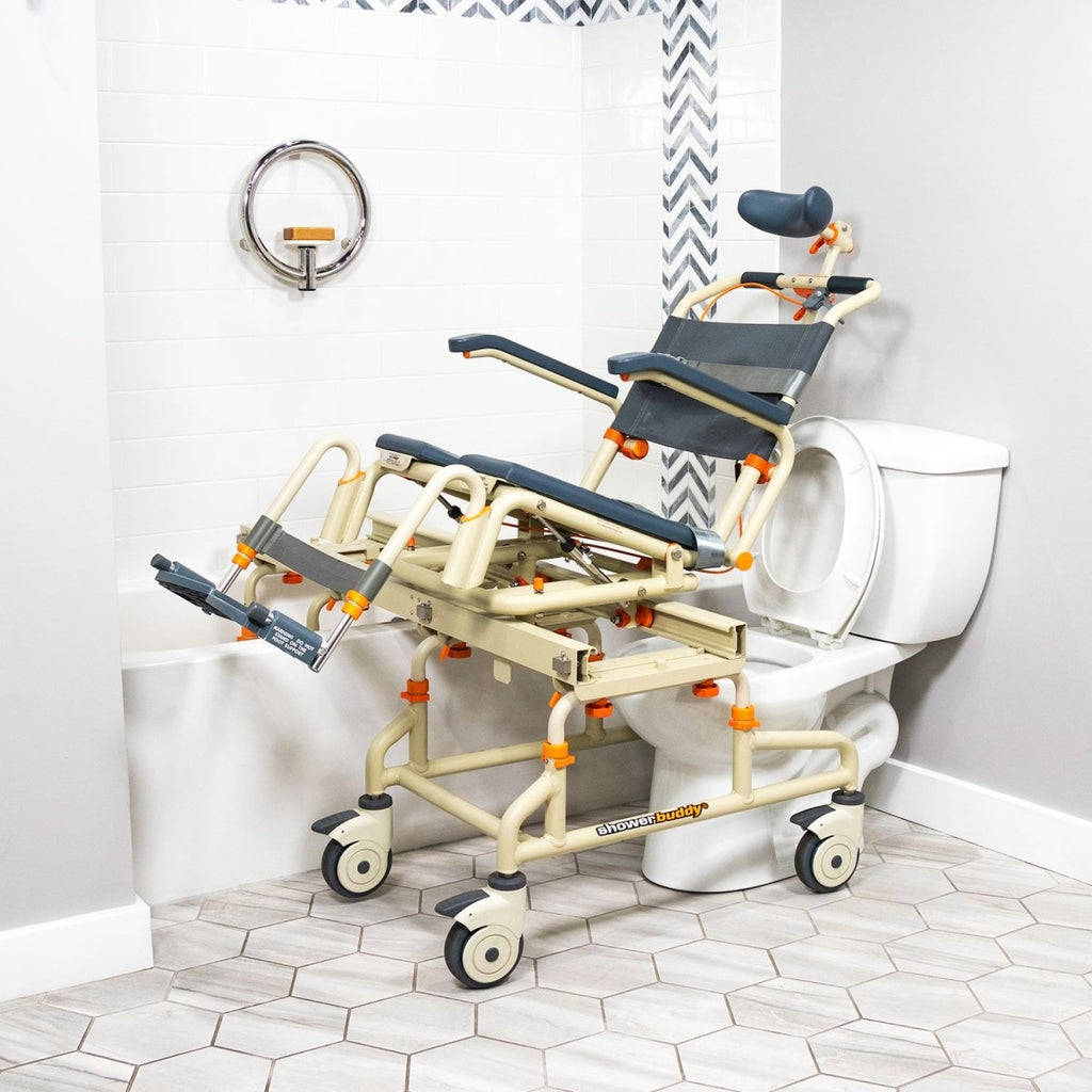 Tub Buddy Shower Chair Over the Bath with Tilt