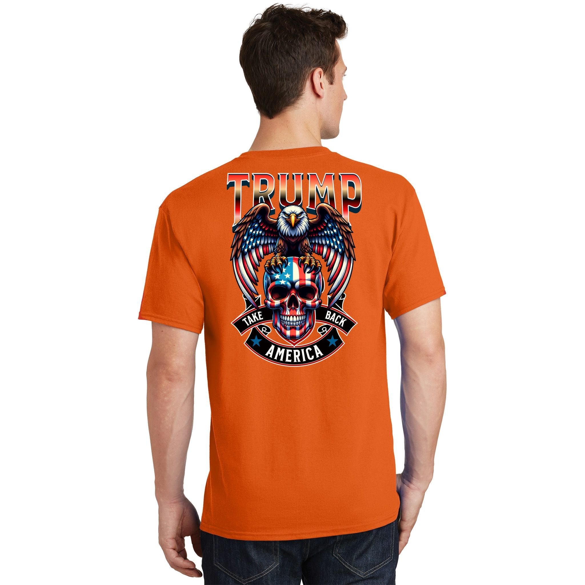 Trump Usa Skull Eagle Front And Back Logo T-Shirt