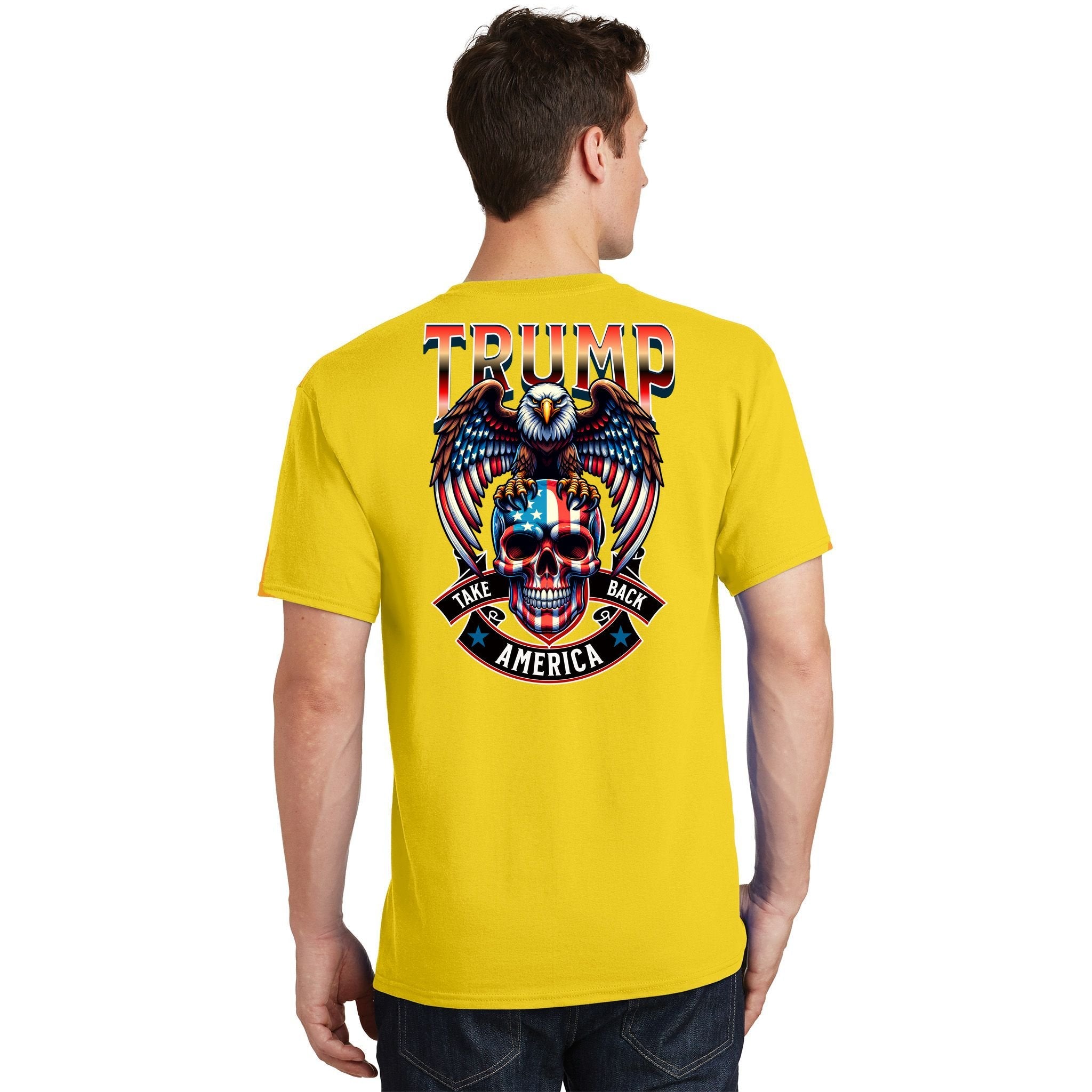 Trump Usa Skull Eagle Front And Back Logo T-Shirt