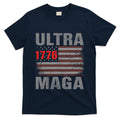 Usa 4th Of July Trump 2024 Vintage Usa Flag Ultra Maga Gun Gift T-Shirt