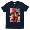 Usa Flag Bigfoot Running 4th Of July T-Shirt