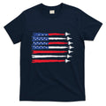 Usa Flag Fighter Jets Patriotic Red Blue White 4th Of July T-Shirt