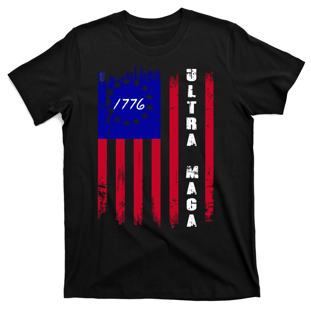 Ultra MAGA Betsy Ross USA Flag Trump 2024 Anti Biden T-Shirt