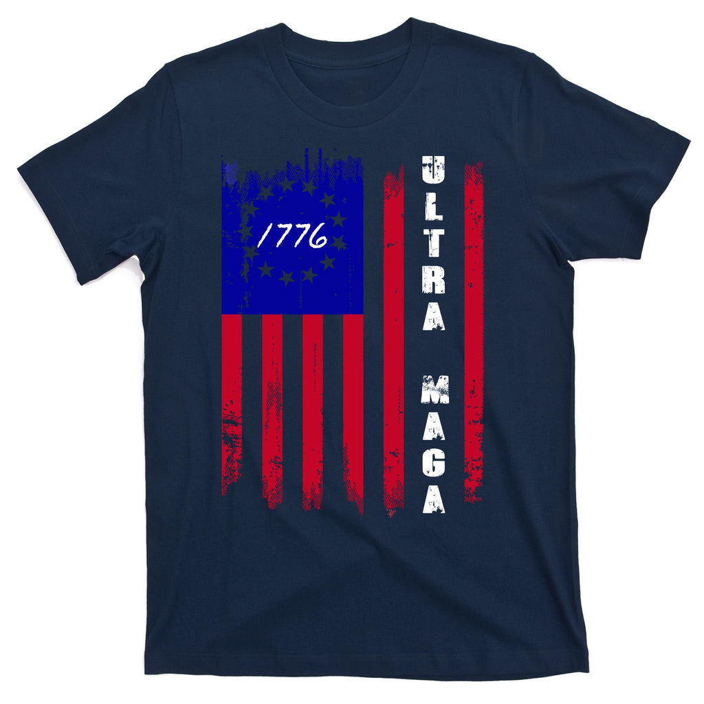 Ultra MAGA Betsy Ross USA Flag Trump 2024 Anti Biden T-Shirt
