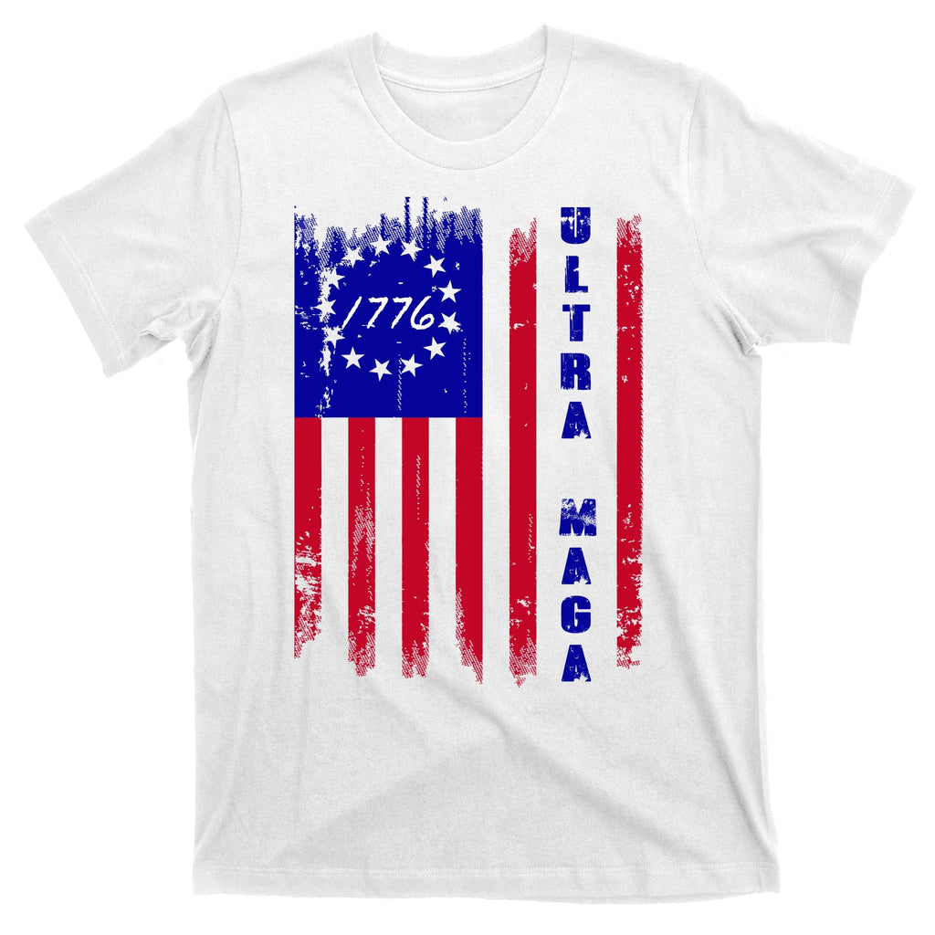 Ultra MAGA Betsy Ross USA Flag Trump 2024 Anti Biden T-Shirt