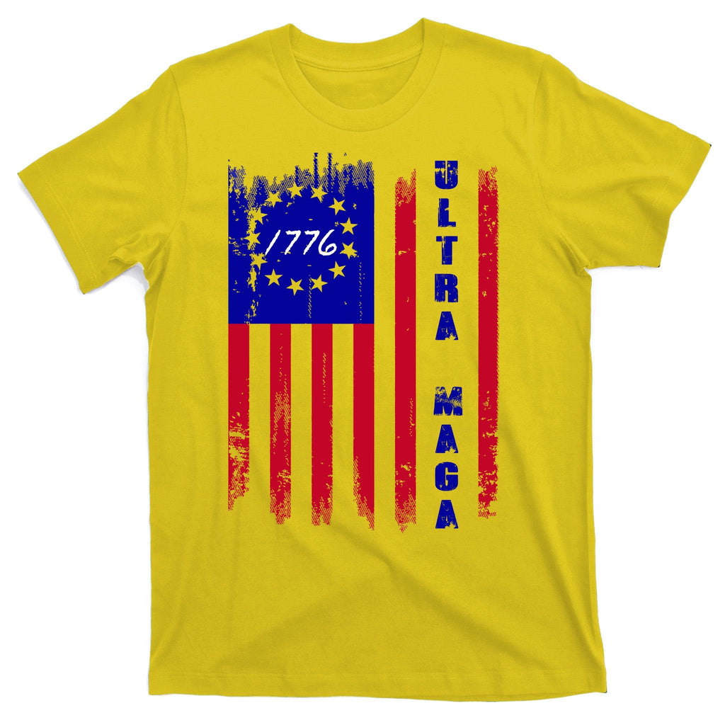 Ultra MAGA Betsy Ross USA Flag Trump 2024 Anti Biden T-Shirt