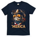 Usa Merica Cat 4th Of July Funny Patriotic T-Shirt
