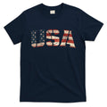 Usa Text Flag American Flag Patriotic 4th Of July T-Shirt