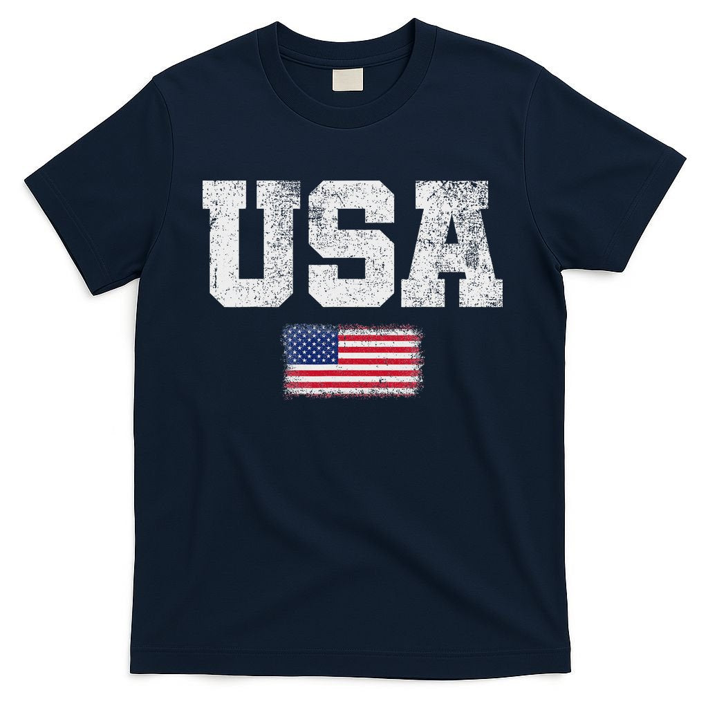 Usa Women Patriotic American Us Flag July 4th T-Shirt