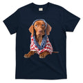 Vizsla Dog USA Flag American Patriotic Dogs 4th Of July T-Shirt