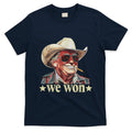 Western Trump Cowboy We Won American Flag Cowboy Hat T-Shirt