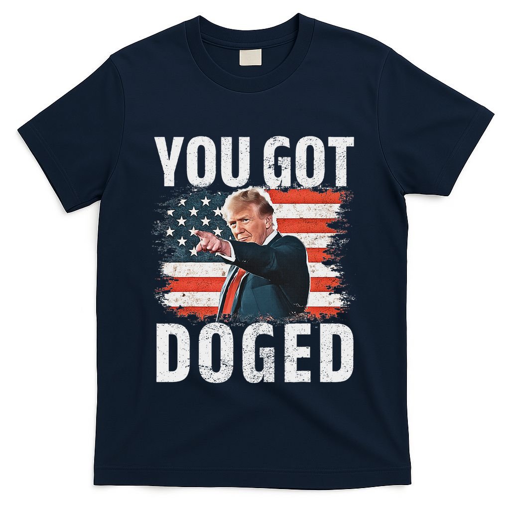 You Got Doged Funny Trump Vintage American Flag Doged T-Shirt