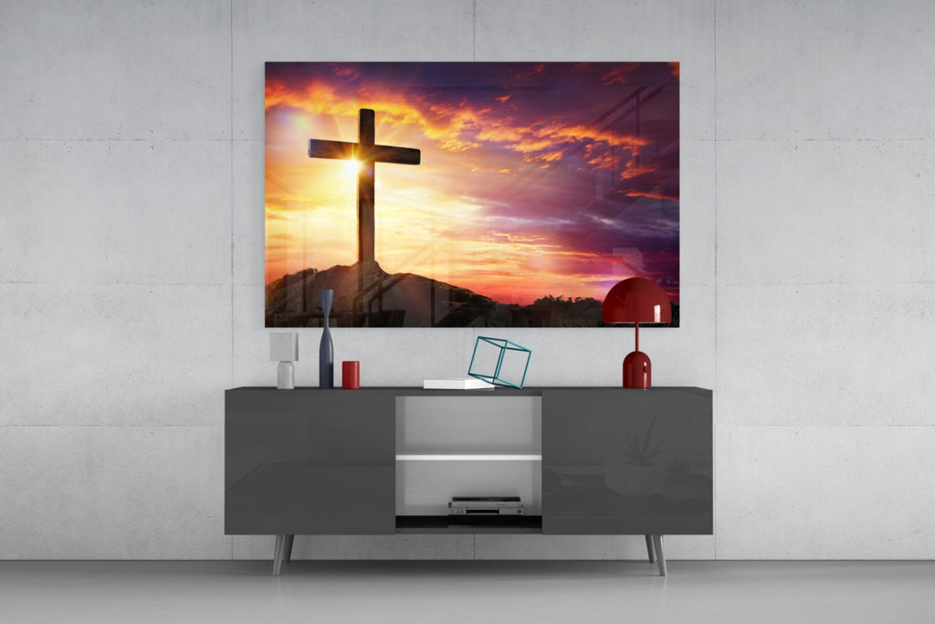 Cross Glass Wall Art