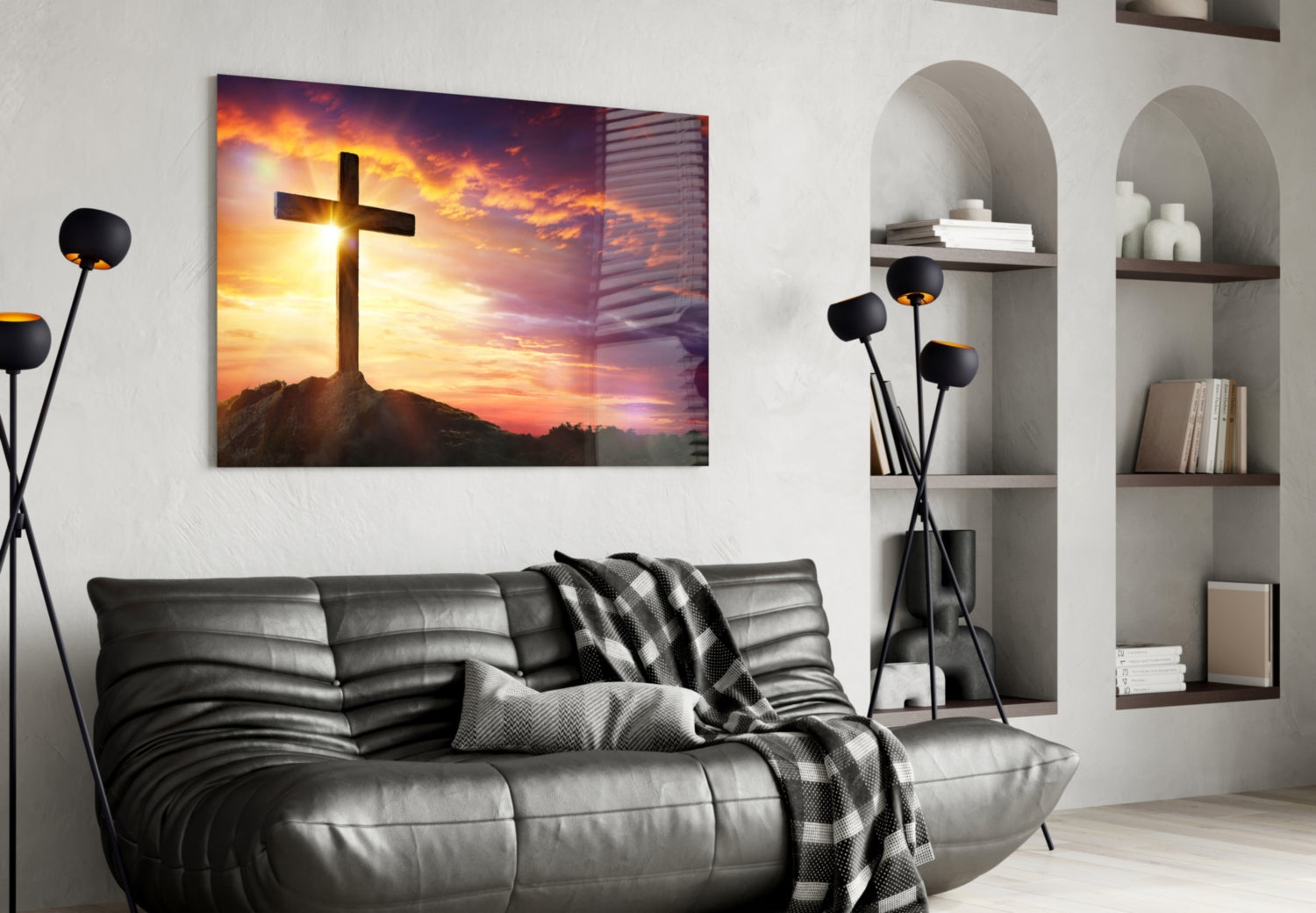 Cross Glass Wall Art